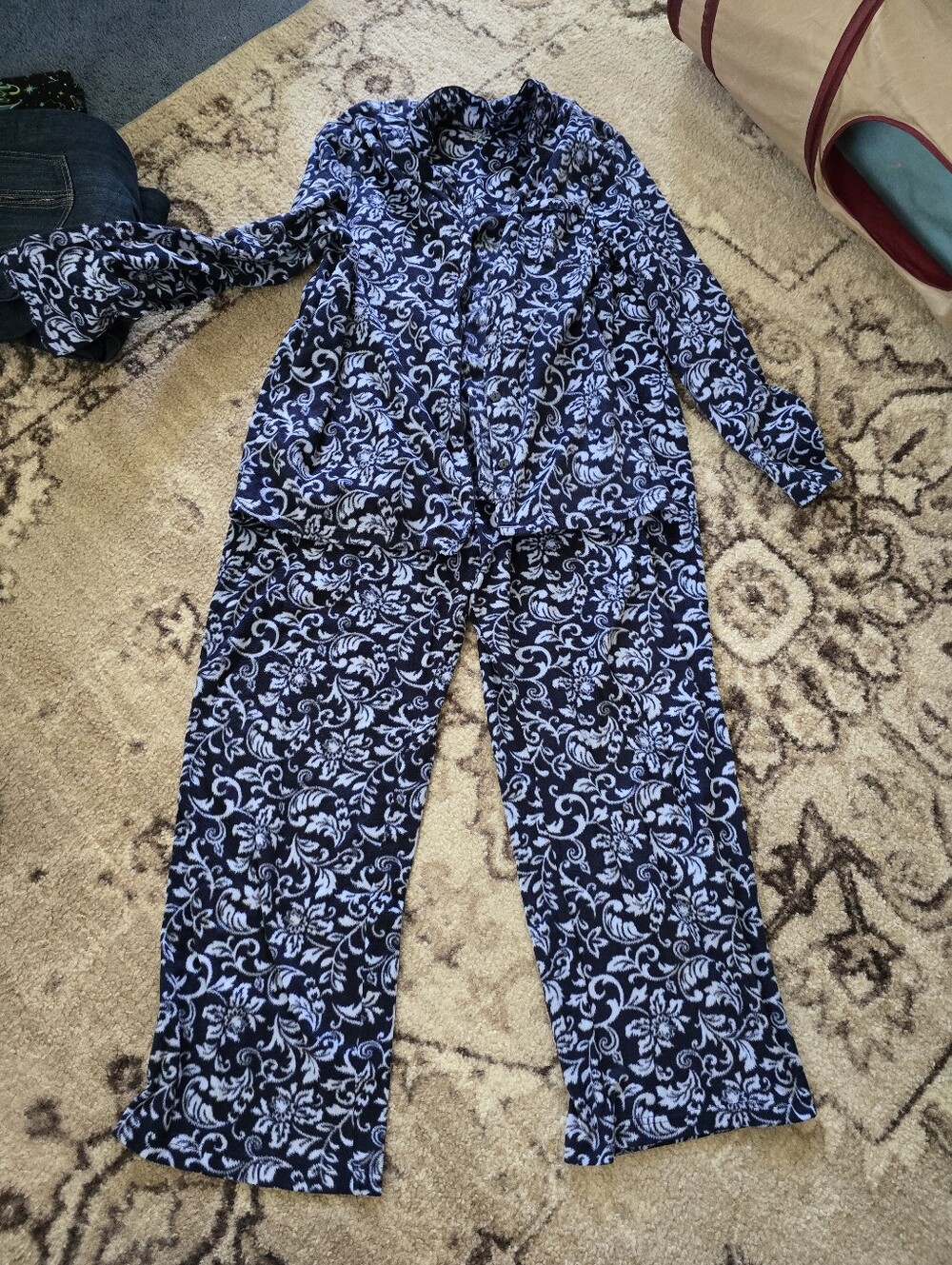 Croft And Barrow Womens Pajama Set - Navy Blue
